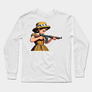 The Little Girl and a Toy Gun Long Sleeve T-Shirt